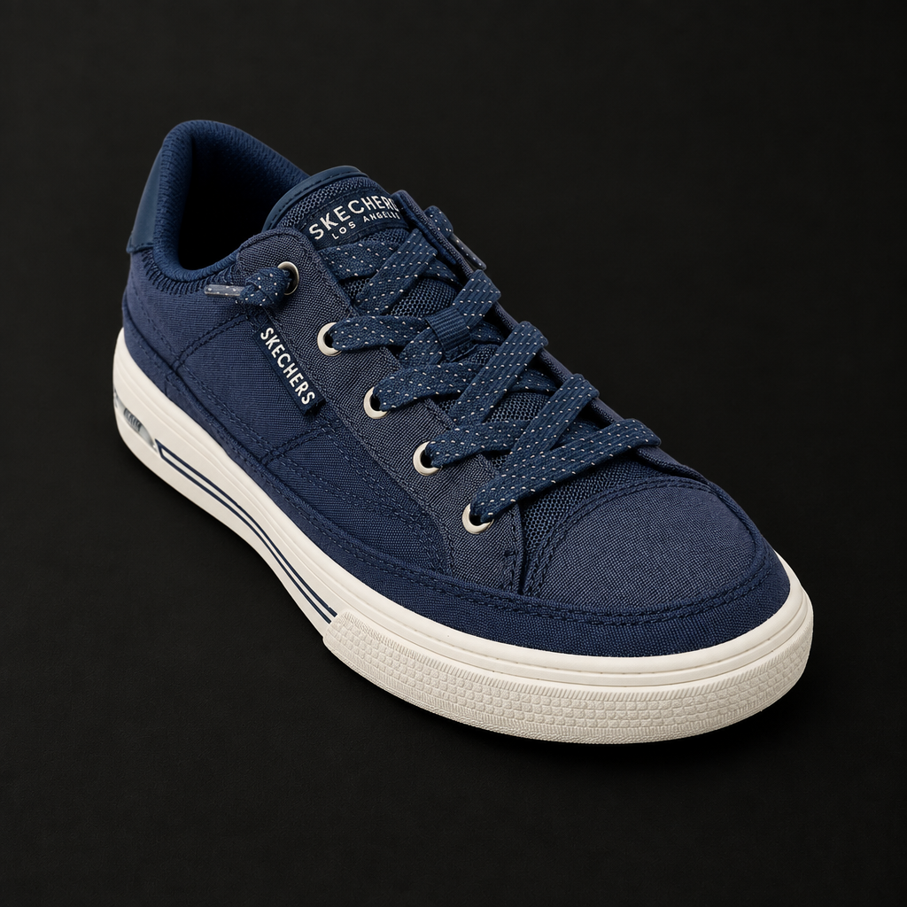 Canvas lace-up sneaker - Navy