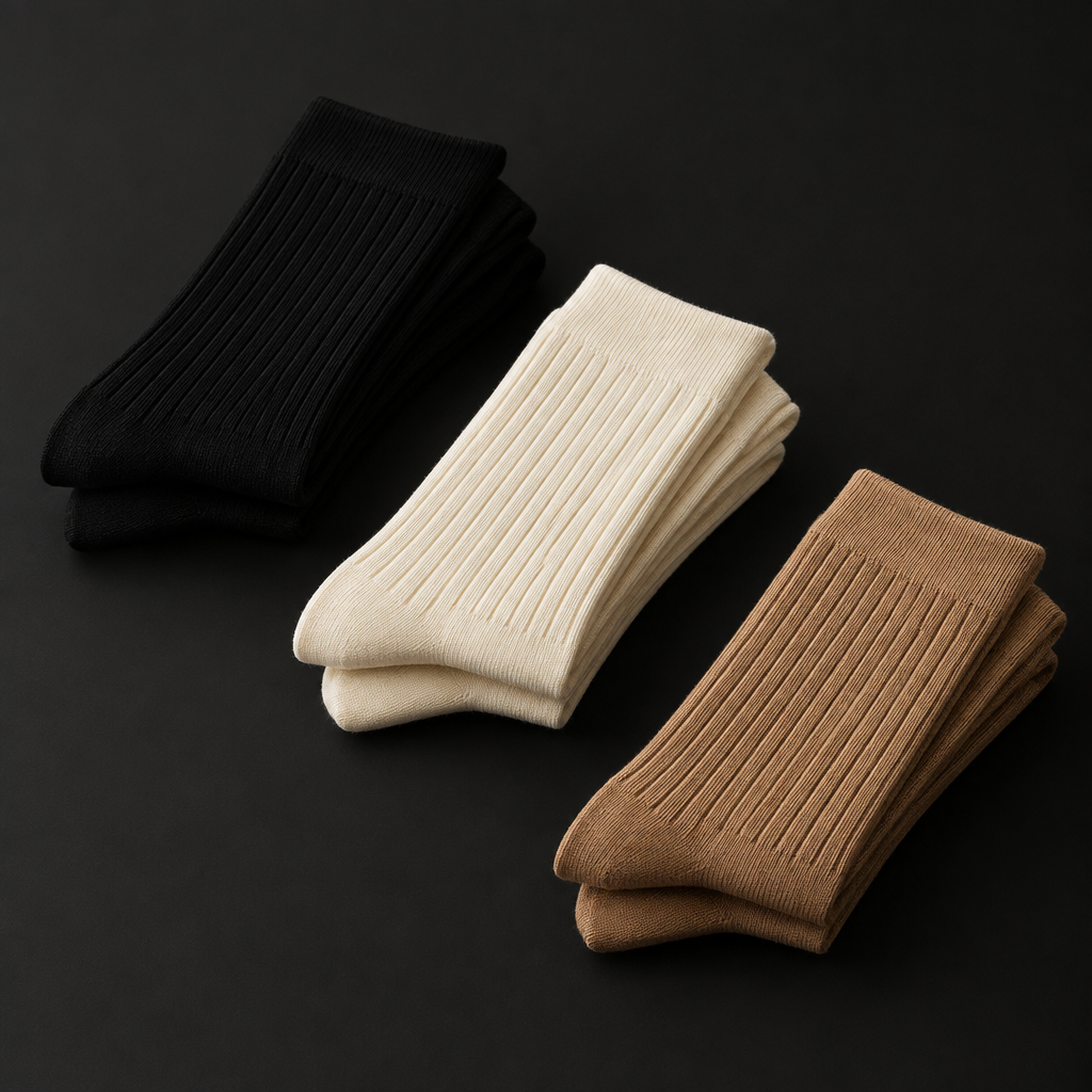 Ribbed Crew Socks