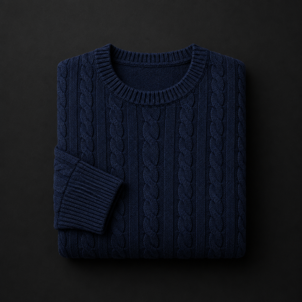 Cable-Knit Crewneck Sweater