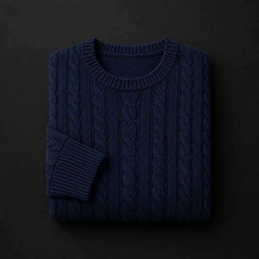 Cable-Knit Crewneck Sweater