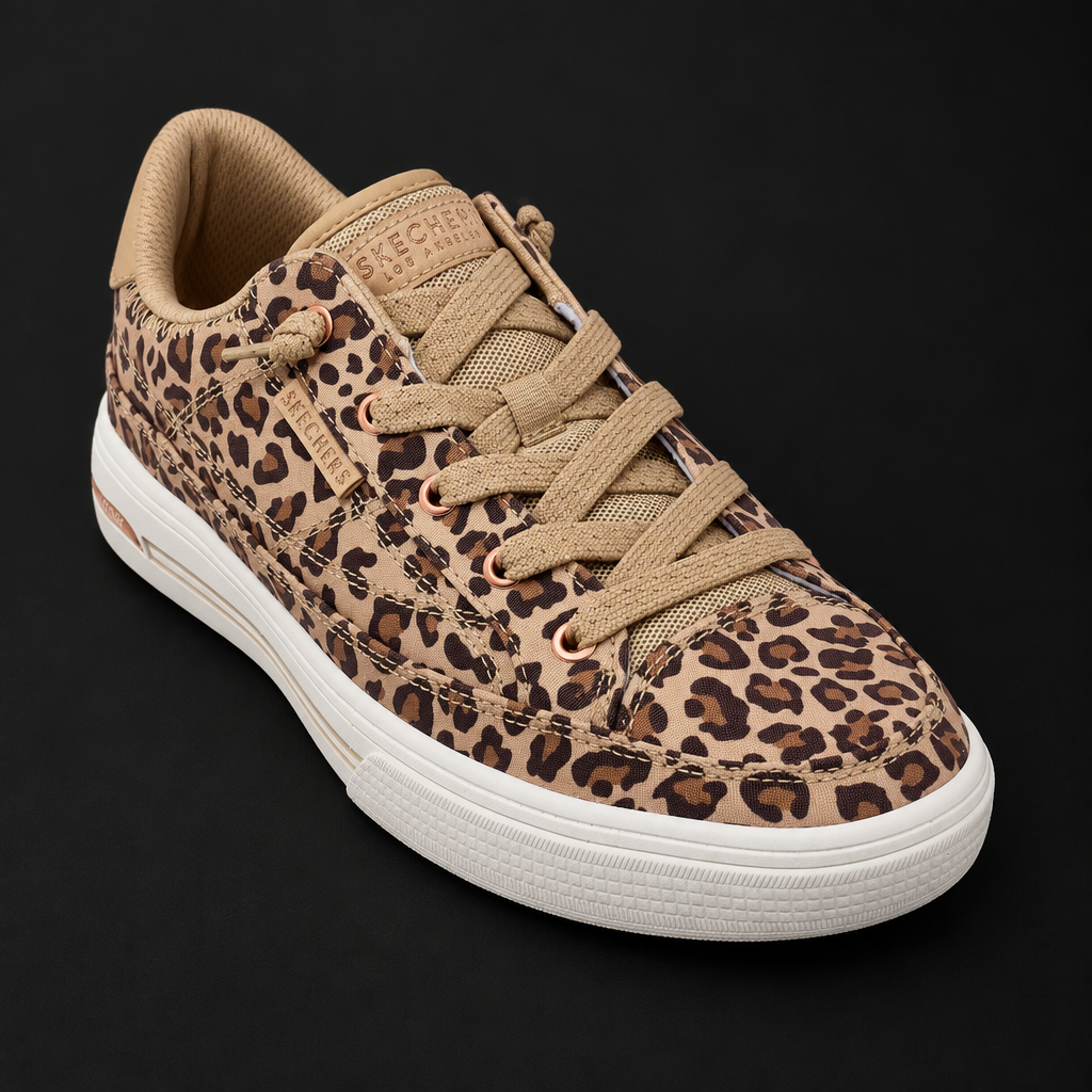 Canvas lace-up sneaker - Leopard