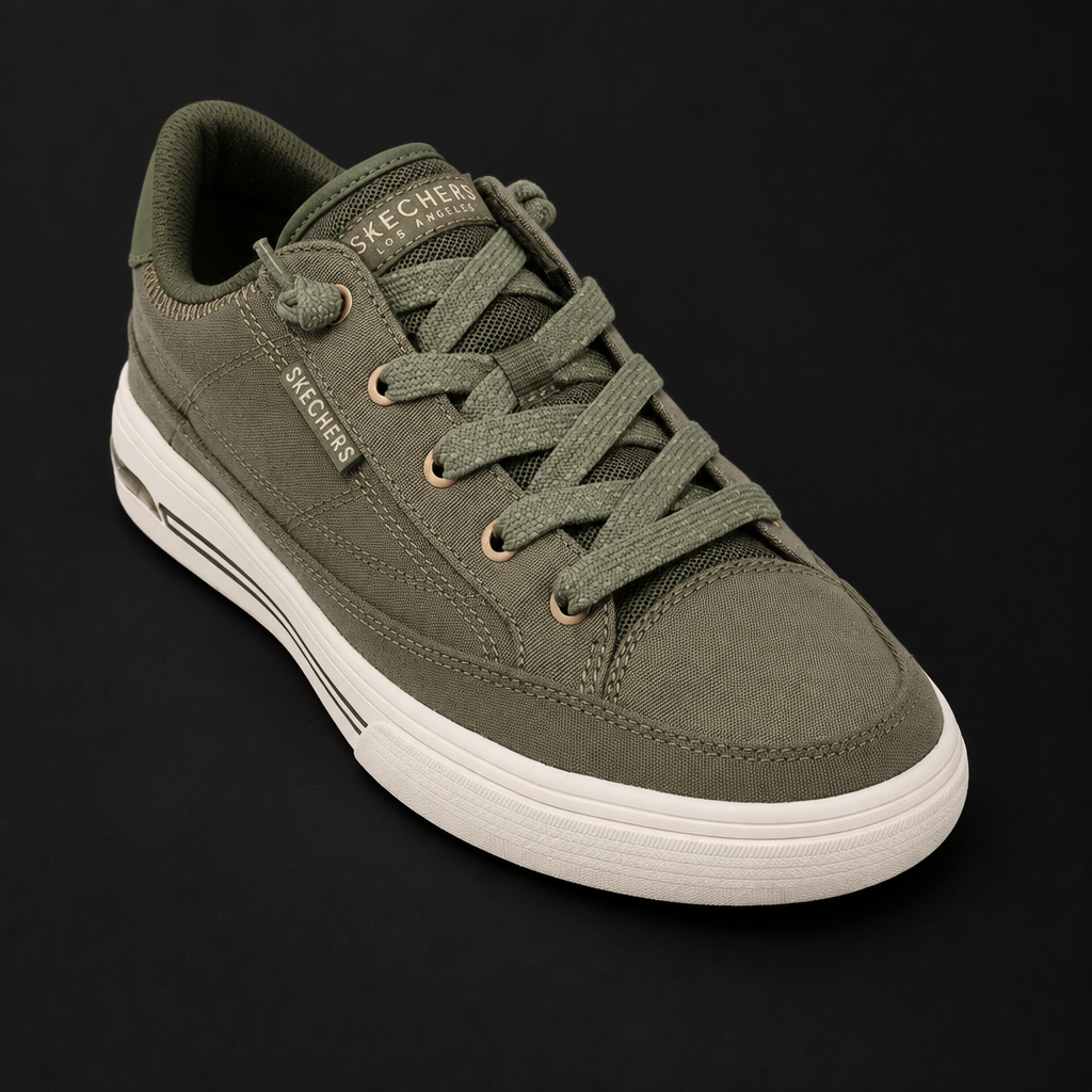 Canvas lace-up sneaker - Olive