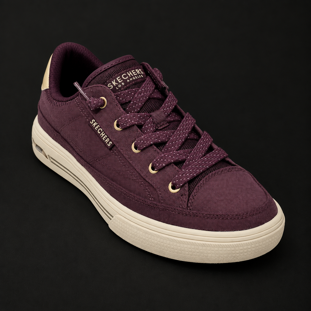 Canvas lace-up sneaker - Burgundy
